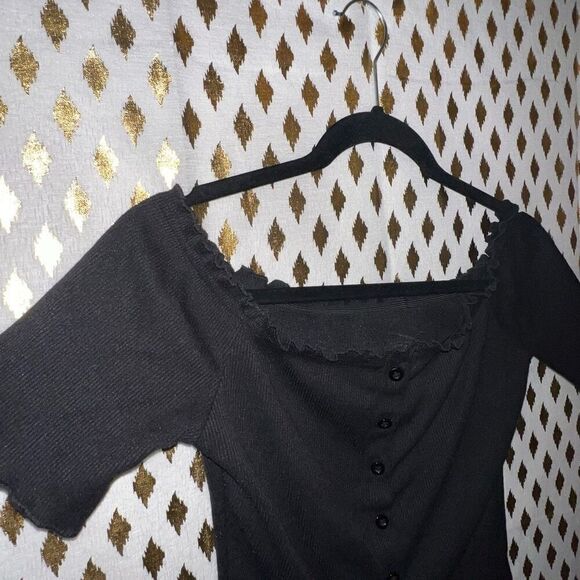 Fishnet workout top and off shoulder crop top Bundle set size M - Picture 8 of 10